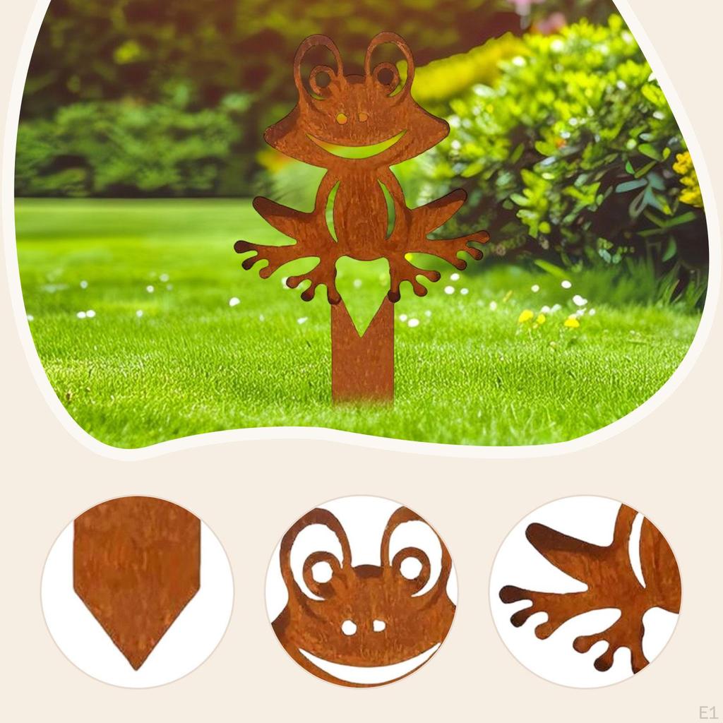 Garden Stake Frog Metal Silhouette Decorative Waterproof,Ornament,Yard Sign,Outdoor Decoration for