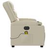 Electric Massage Chair Cream Faux Leather