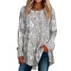 Women's Casual Round Neck Sequin Printed Long Sleeve T-Shirt Top