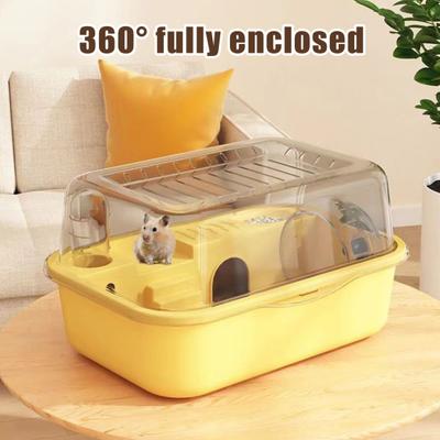 Yousheng Jaula para Hámsteres Hábitats Transparentes para Hámsteres Acrílico Casa de Juegos para Animales Pequeños con Rueda Botella de Agua para Hámsteres Ratas Jerbos Cobayas