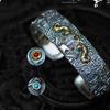 Carving Pixiu Retro Chinese Style Mighty Opening Bracelet Bracelet Accessories Ethnic Style Bracelet Men