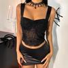 Sexy Hottie Spider Web Mesh Durchsichtiges, schmales, ärmelloses Tanktop für Damen