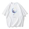 Moon Astronaut Pattern Men's Short Sleeves Cotton T-shirt Large Size Loose Tee