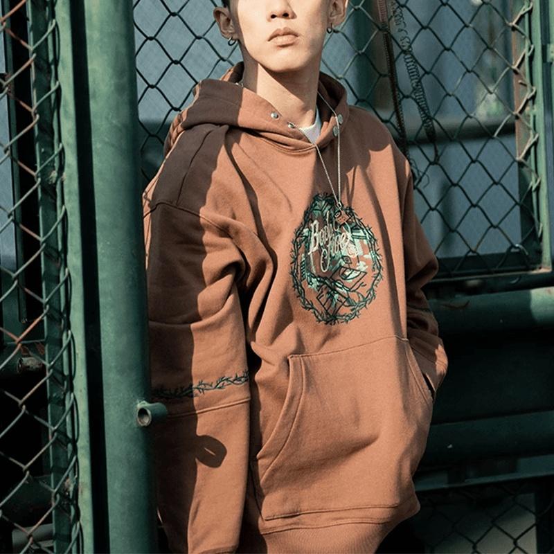 Li-Ning BadFive Graphic Hoodie 'Brown' Men's AWDS643-2