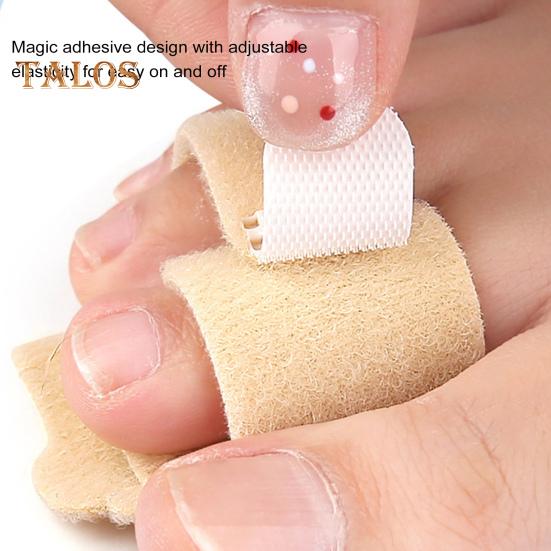 Toe Separator Bunion Corrector Big Toe Spacer Hammer Toe Straightener Fabric Lining Splint with Built-in Aluminum Plate Support for Overlapping Toes