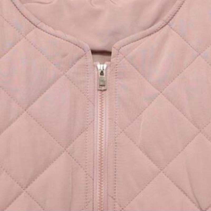 New Arrivals Open Run Balloon Round Neck 3 4 Cardigan Zip Quilted Jacket