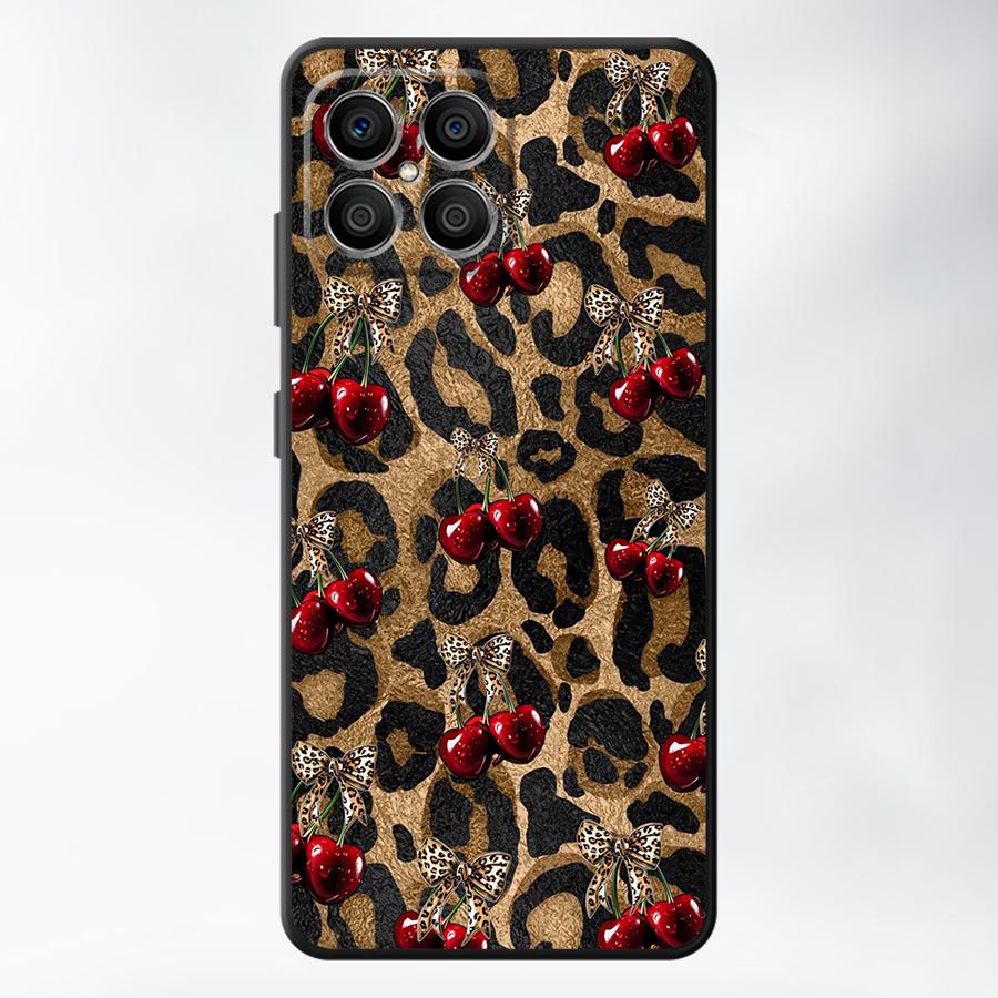 Funda Phone Cover Case for Huawei P20 Lite 2018 P30 P20 Pro P20 P40 Lite P Smart 2019 Leopard Cherry