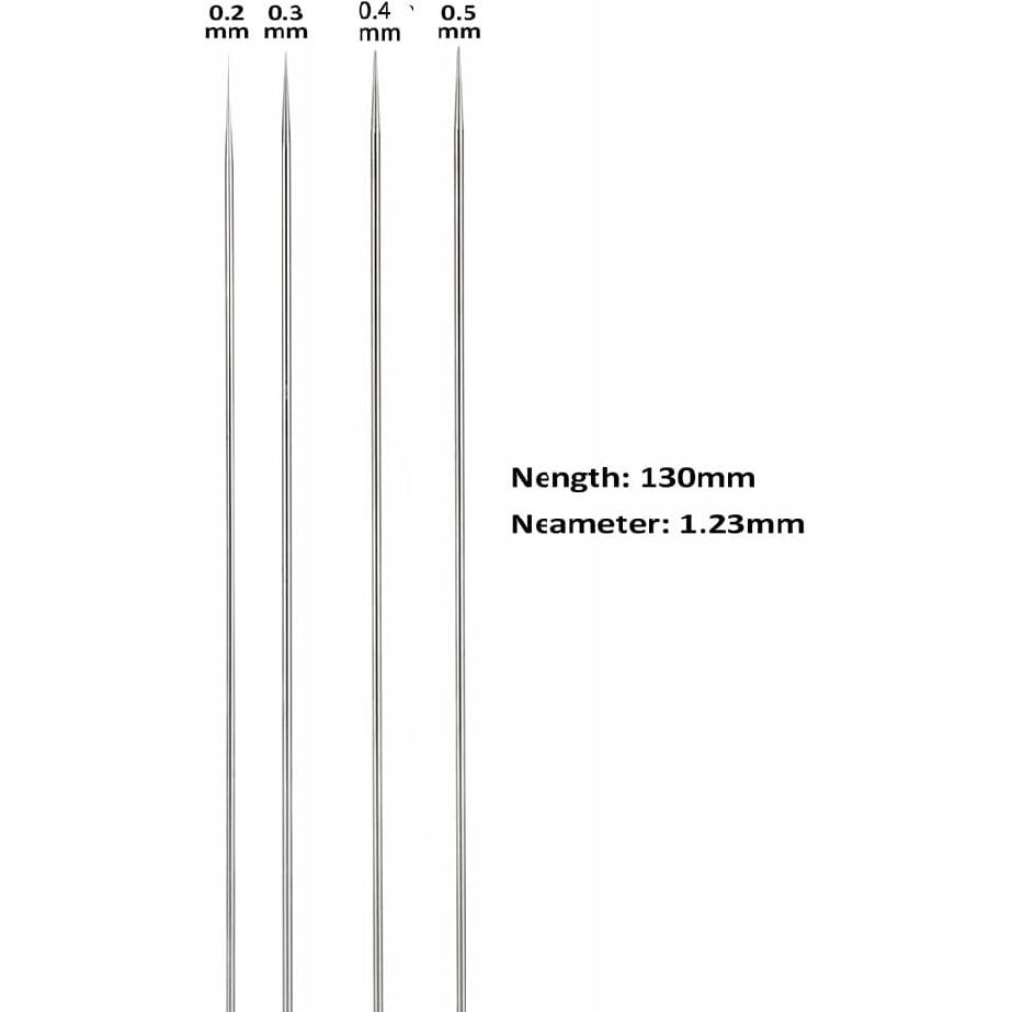 Uouteo Airbrush Needles Nozzle 0.2mm, 0.3mm,0.4mm, 0.5mm Airbrush Gun Nozzle Needle Tip Replacement Parts for Airbrush Gun
