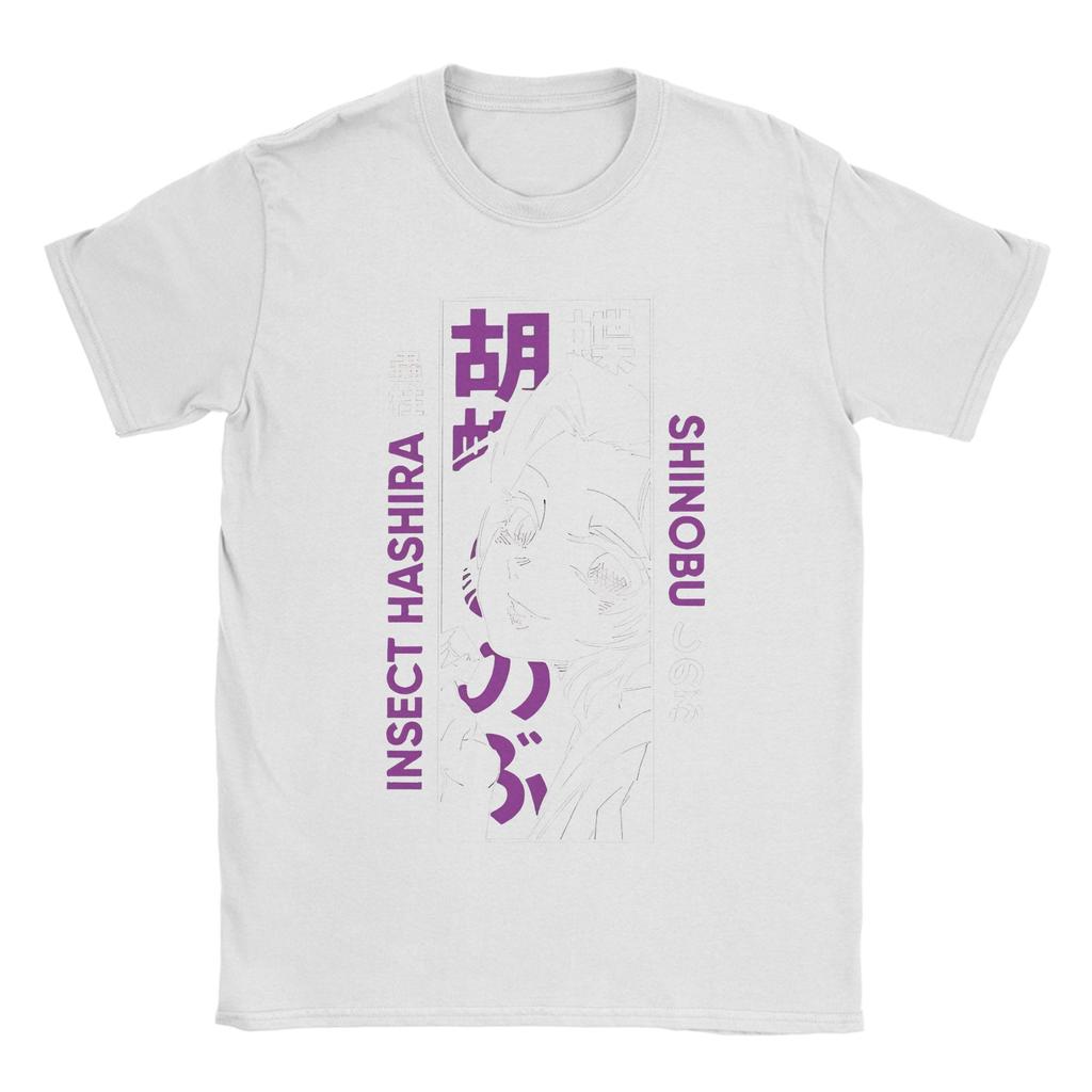 Kreative Kochou Shinobu T-Shirts Herren Rundhals Reine Baumwolle T-Shirts Kurzarm Tees Neuankömmling Kleidung