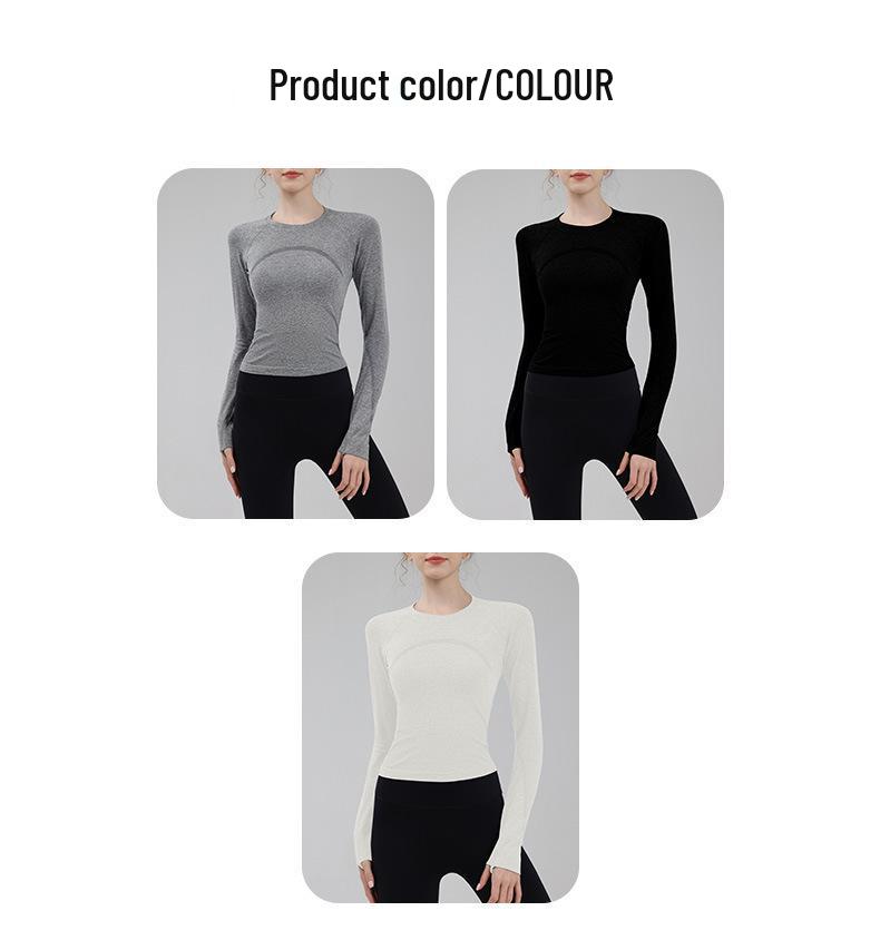 Women's Seamless Long Sleeve Yoga Top - Nude Feel, High-End, Quick-Drying, Comfortable for Autumn & Winter Fitness and Pilates.