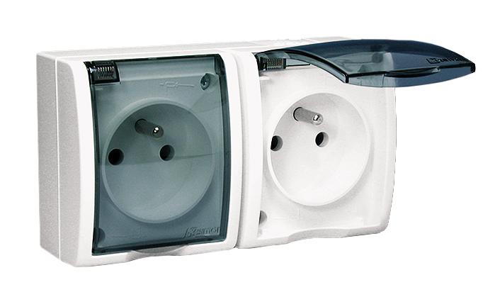 Aquarius Hermetic Socket. 2-Way With/With Ip54, Smoke Class, White - E00000-54962