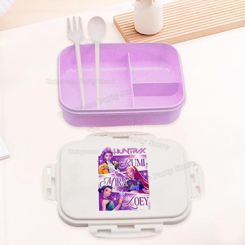 Kpop Demon Hunters Student Bento Boxes Rumi Mira Zoey Portable Kids Lunch Box School Office Microwave Fruit Food Container