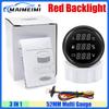 Multifunctional 2"52MM Gauge Digital Water Temperature+Fuel Level Gauge+Voltage with Alarm Red Light for Marine Boat Yacht Car