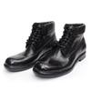 Fashion Men's British Style Ankle Boots Soft Handmade Genuine Leather Sole Windproof Comfortable Lace-up Winter Motorcycle Shoes