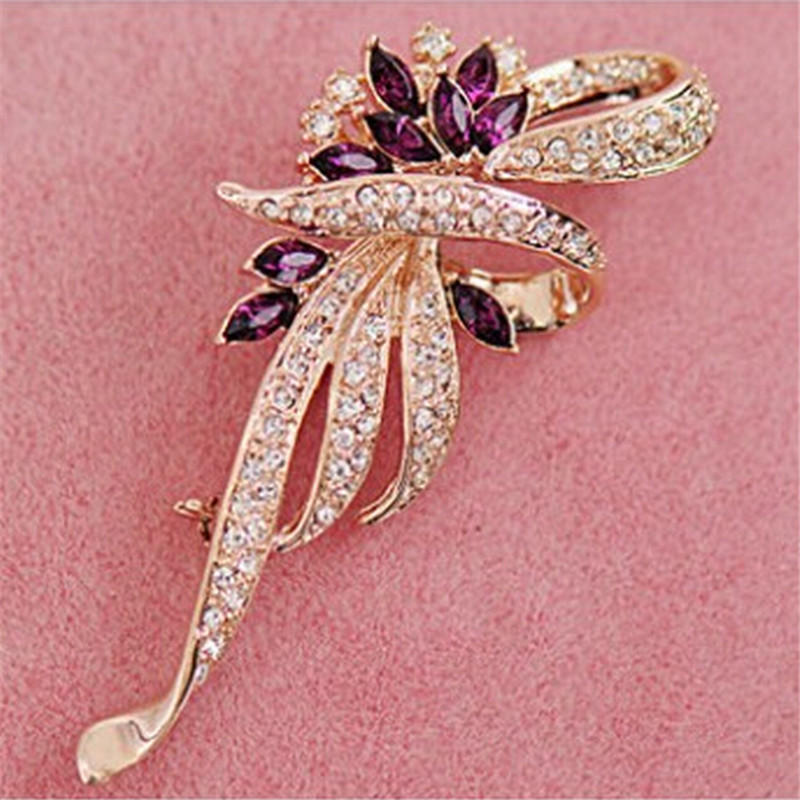 New Shining Crystal Brooches Lovely For Female Retro Fashion Women Jewelry Gift