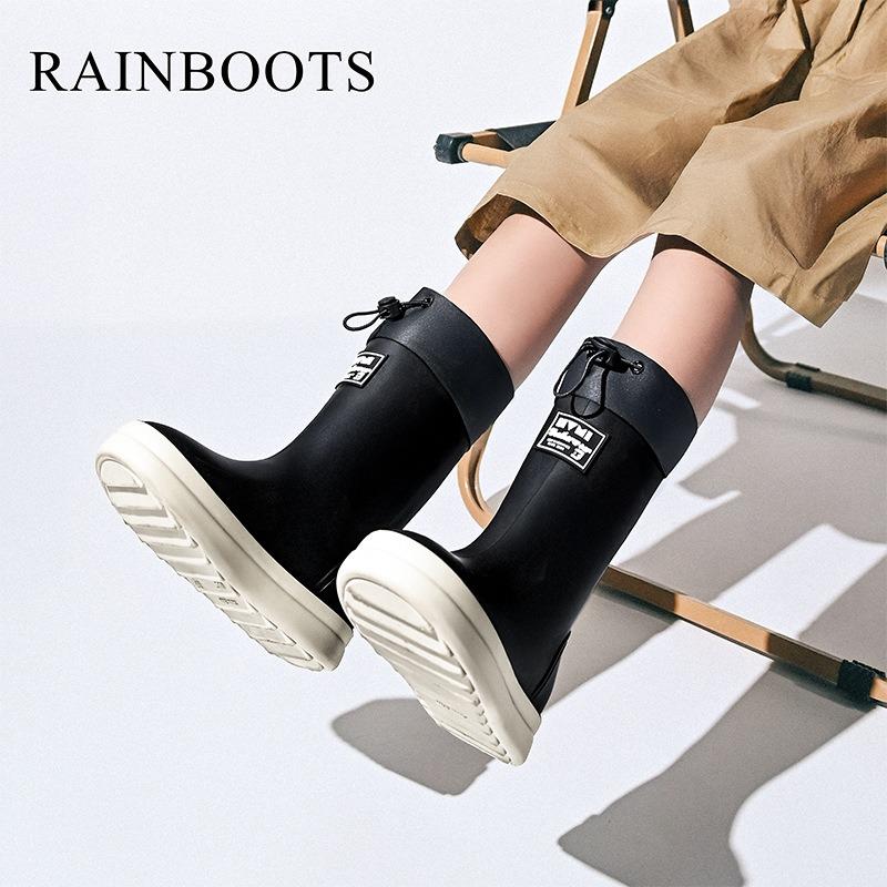Neue Mode Kinder wasserdichte Schuhe Jungen und Mädchen Regenstiefel Kinder Bündel weiche Sohle Kleber rutschfest mittlerer Schaft Regenschuhe