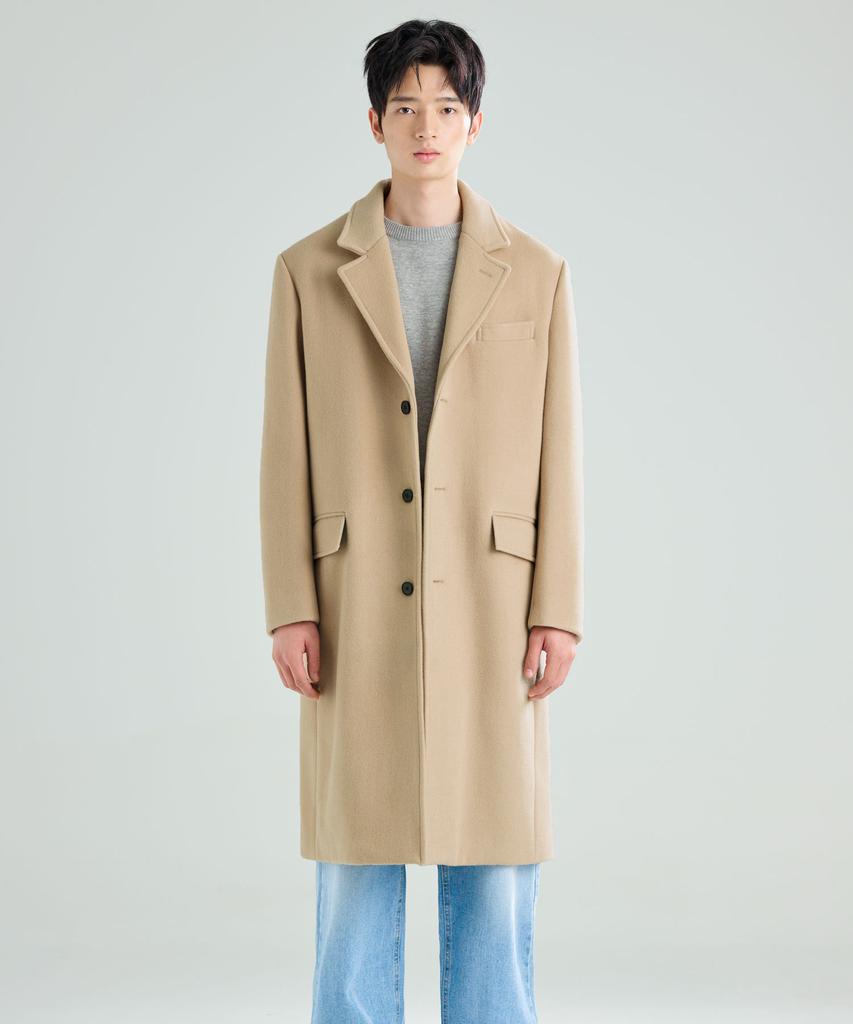 Zplish Wool Single Long Coat Beige
