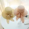 New Summer Women Sun Hat Casual Fashion Bowtie Fisherman Hat Straw Hat with Bow Ribbon Travel Beach Hat