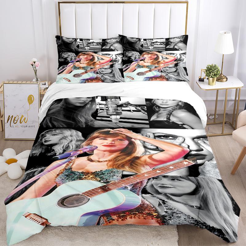 3Pcs Taylor Swift'S Musical Journey Bedding Sets For All Sizes New 3D Printed Bed Cover Comforter Duvet Cover Pillowcase Bedroom Decoration
