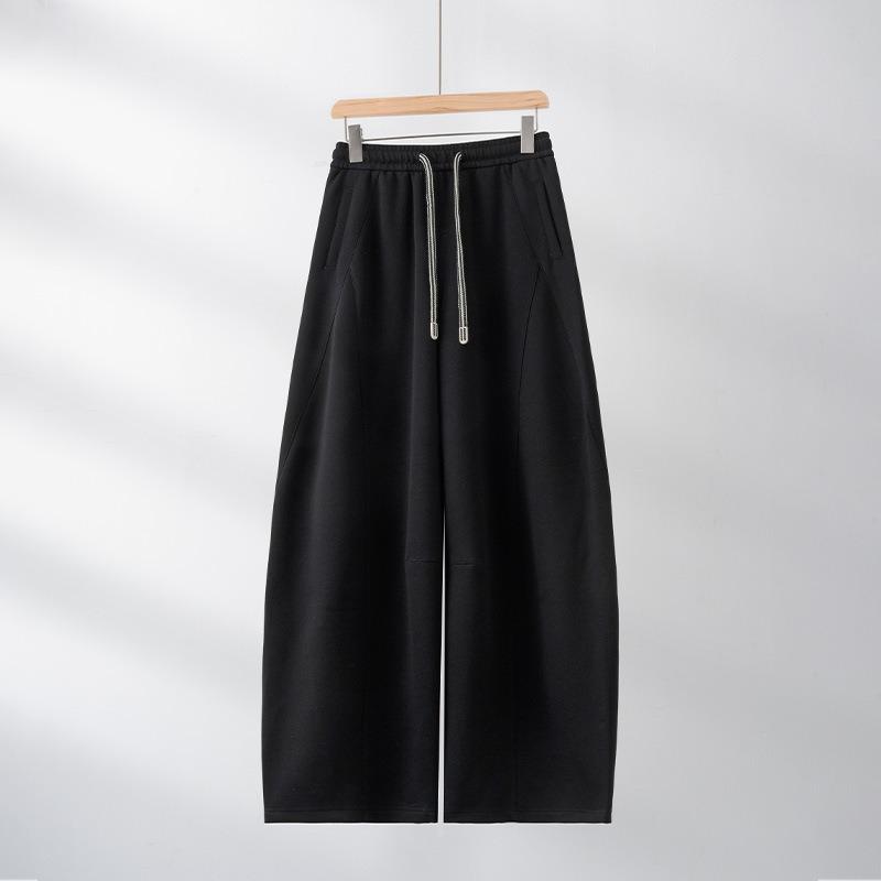 Women Curved Wide Leg Sweatpants Loose Straight Casual Pants Autumn Winter Slimming