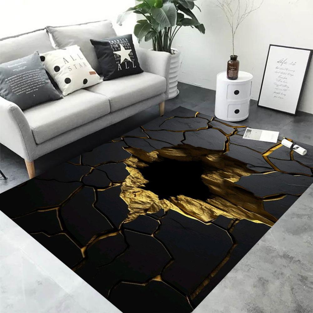 3D Volcano Lava Magma Rugs Carpet for Bedroom Decor Living Room Large Area Rugs Bedside Non-slip Floor Mat Home Entrance Doormat