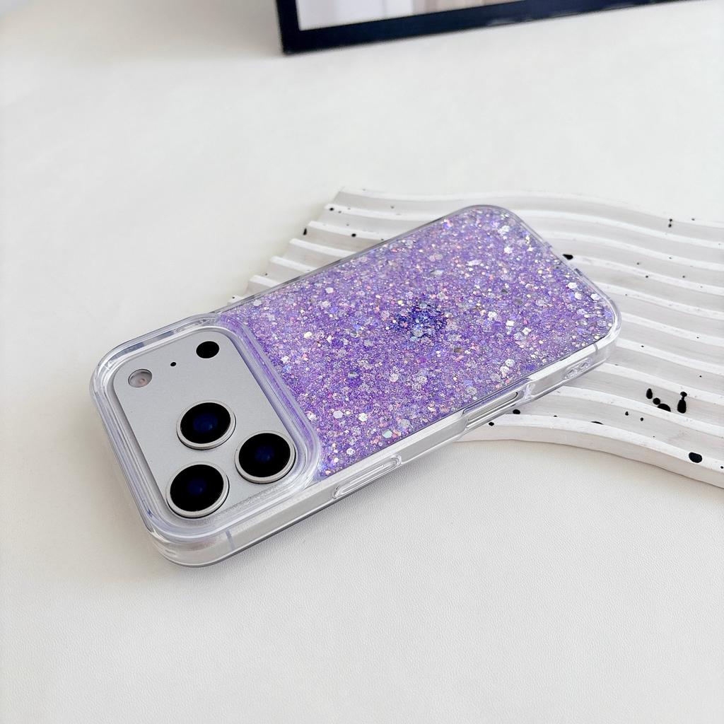 Luxury Bling Glitter Sequins Phone Cases For iPhone 17 Air 16 15 14 13 12 11 Pro Max Plus Soft Silicone Shiny Drop Glue Cover