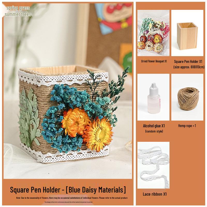 Preserved Flower Pen Holder DIY Kit - Mid-Autumn Festival Parent-Child Activity or Team Building