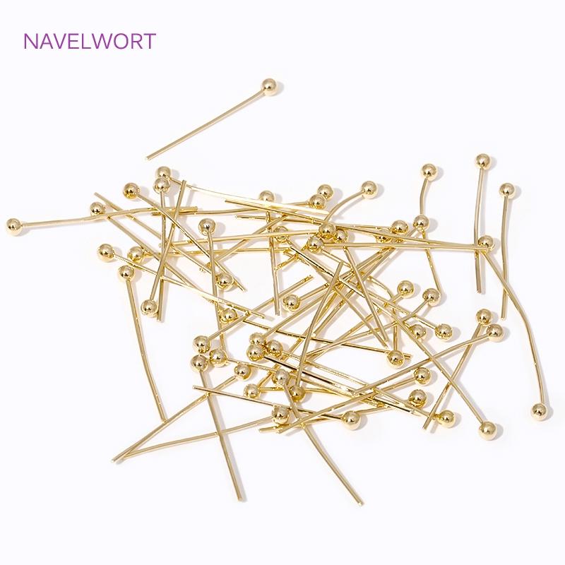 Wholesale 18-35mm 14K Gold Plated Brass Metal Ball Head Pins,Pins For Jewelry Making,For DIY Beading Accessories Findings
