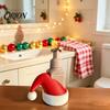 Holiday Hand Sanitizer Ornaments 3D Printed Santa Hat Soap Dispenser Holder, Decorative Bottle Cute Desktop Christmas Decor Cover, Red And White