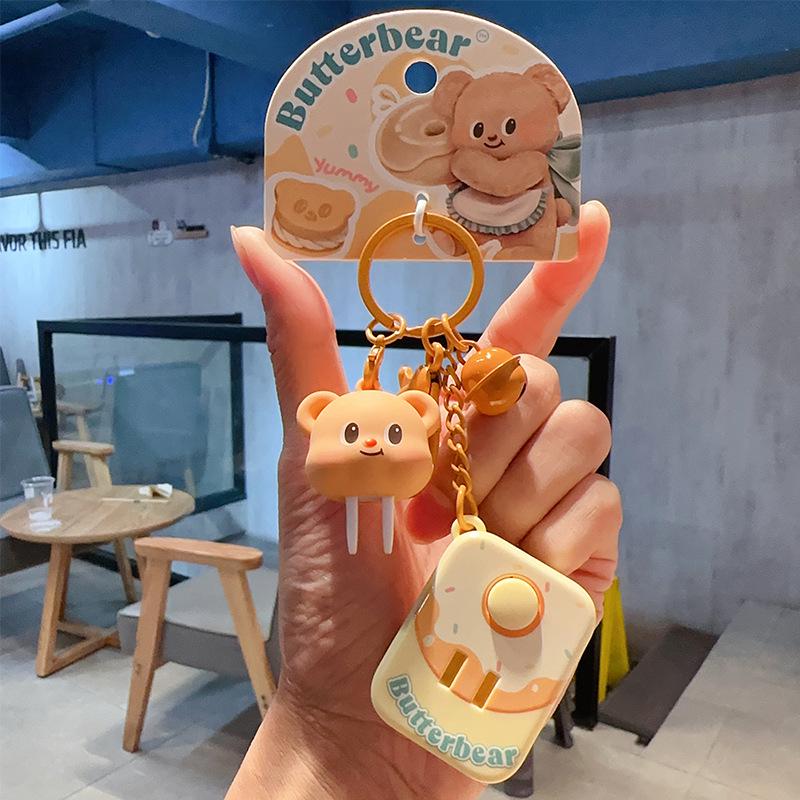 Chaveiro Fofo de Urso Trompete - Pingente de Presente Criativo para Casais