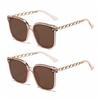 2PCS Chic Shining Sequins Link Chain Frame Over Sized Sunglasses for Women Men Trendy Shades Anti-radiation Eyewear