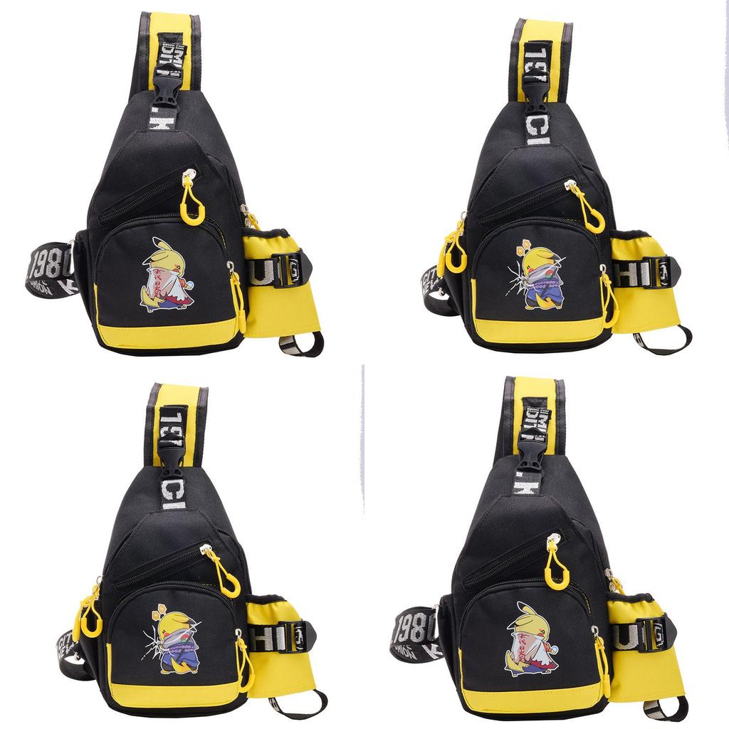 Borsa da petto Pokemon Fulmine per bambini in nylon traspirante per uso quotidiano