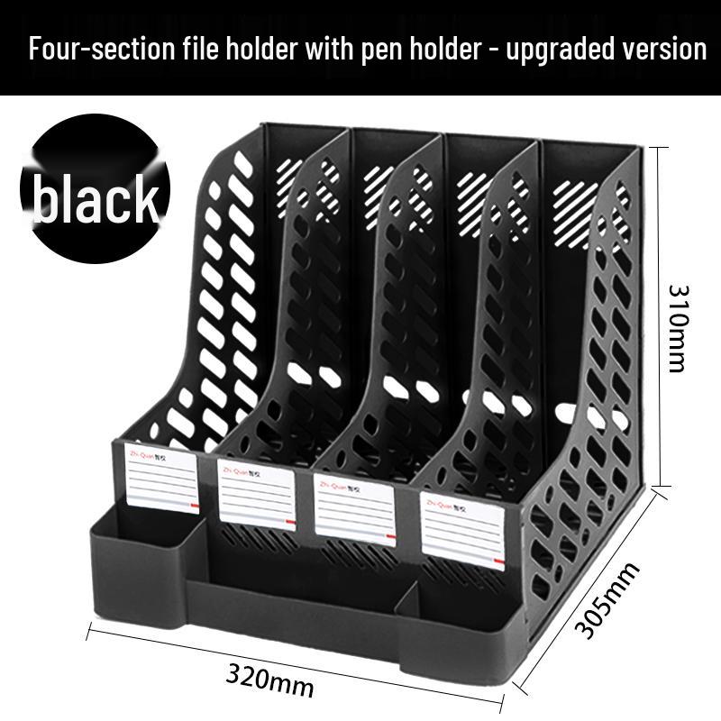 Four-Tier Desktop File Organizer with Storage Trays for Office Supplies