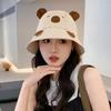 Cute Cartoon Fisherman Hat for Girls Student with Big Head and Face Small Basin Hat Outdoor Face Covering Sun Hat
