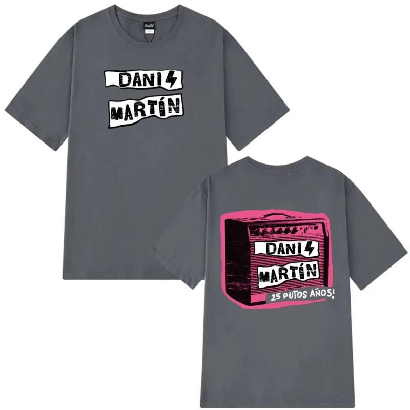 Mens Cotton Graphic Tee Dani Martin 25th Anniversary Concert Print T-Shirt Streetwear Casual Short Sleeve