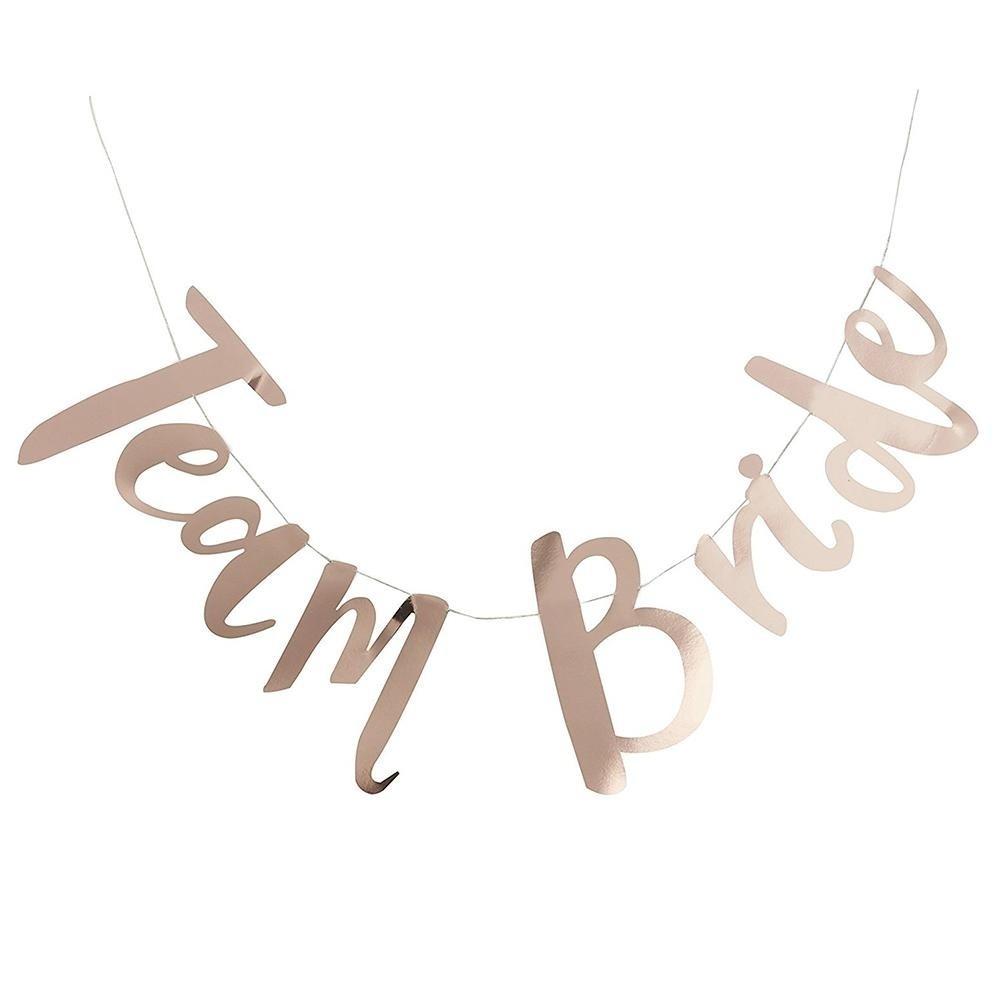 Rose  Just Married Mr & Mrs Team Bride English Words Wedding Party Banner Decoration String Flag