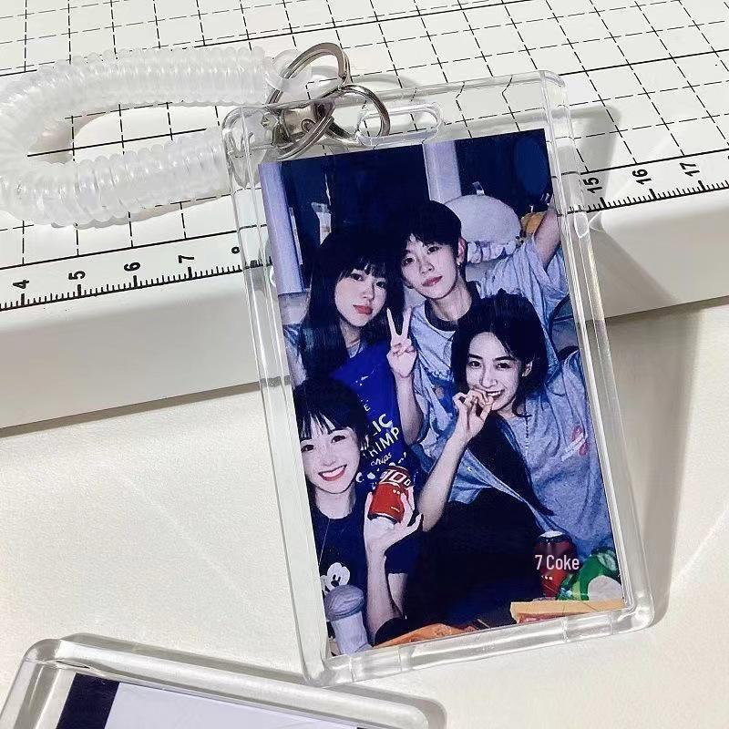 3-Inch Transparent Acrylic Card Holder Keychain - Holds Small Cards, Bus Cards, Meal Cards, Campus Cards