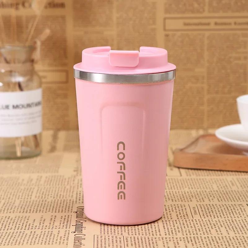 

Leak-Proof Vacuum Flask Insulated 380ml/510ml Coffee Cup, Travel Thermos Bottle for Tea and Coffee 380ml розовый