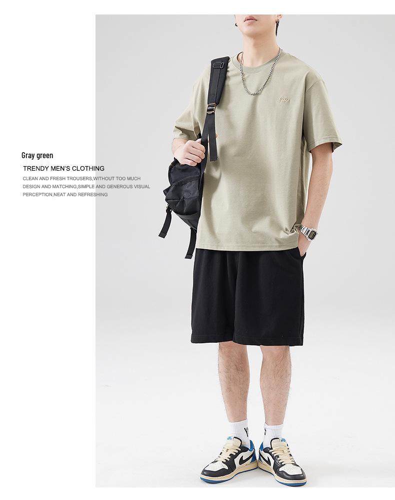 Men's 2025 Summer Cool Combed Cotton Ice Silk Loose Short Sleeve T-shirt