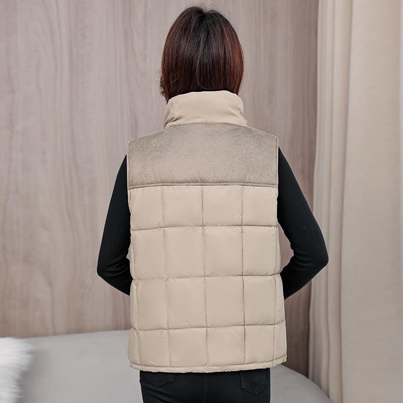 Mom cotton vest women's winter new Korean version casual wide down cotton vest thickened warm vest