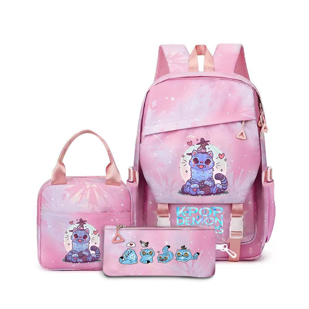 Witch Hunters Three-Piece Backpack Kpop Demon Unters Printed Backpack Lunch Bag