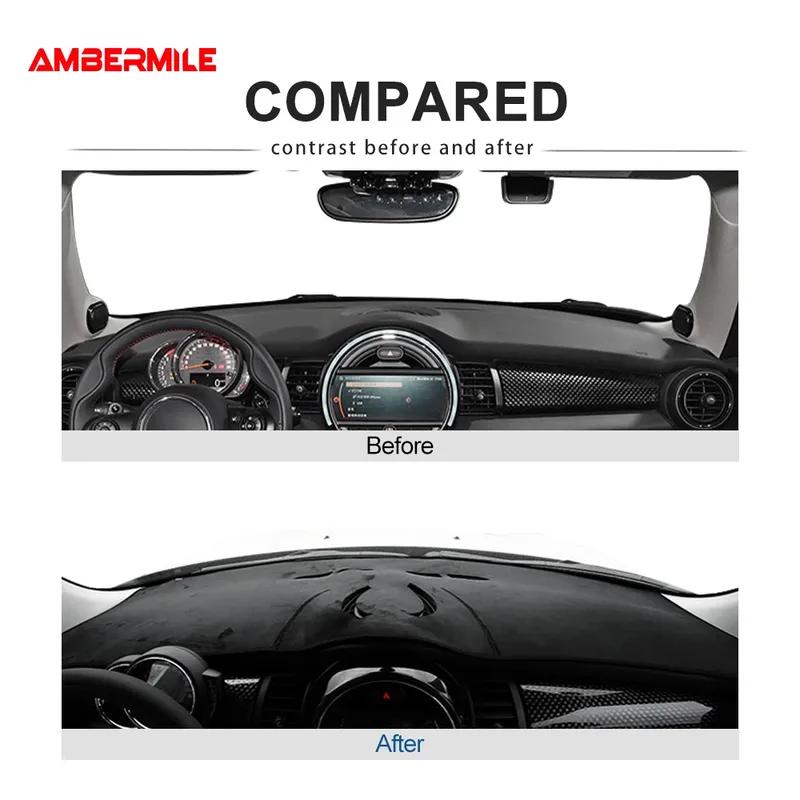 AMBERMILE Flanella per Mini Cooper Clubman F54 F55 F56 F60 Accessori Tappetino Antiscivolo per Auto Tappetino per Cruscotto Pad Tappeto per Cruscotto Copertura