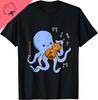 Octopus Playing Violin TShirt Breathable and Comfortable Cotton Kawayi Couple Graphic T Shirts Mens Clothing Camiseta Hombre