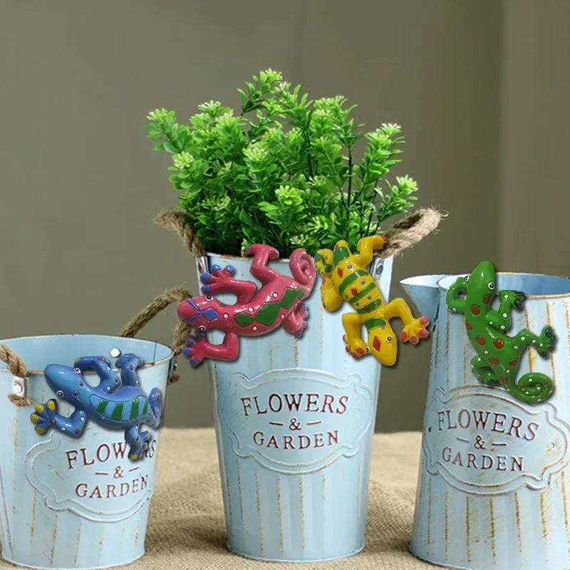 4 buc/set ghiveci de flori decor șopârlă mică pandantiv șopârlă târâtoare pentru grădină curte pandantiv agățat ghiveci de flori șopârlă rășină nou