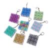 Fidget Keyboard Keychain Transparent Clickable Buttons Mini Stress Relief Fidget Toy for Students Birthday Party Gifts