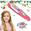 Girls Hair Decoration Kit Hair Gem Stamper With Reusable Shining Diamonds Bling Jewels Diy Styling Pretend Play Dress Up Toy