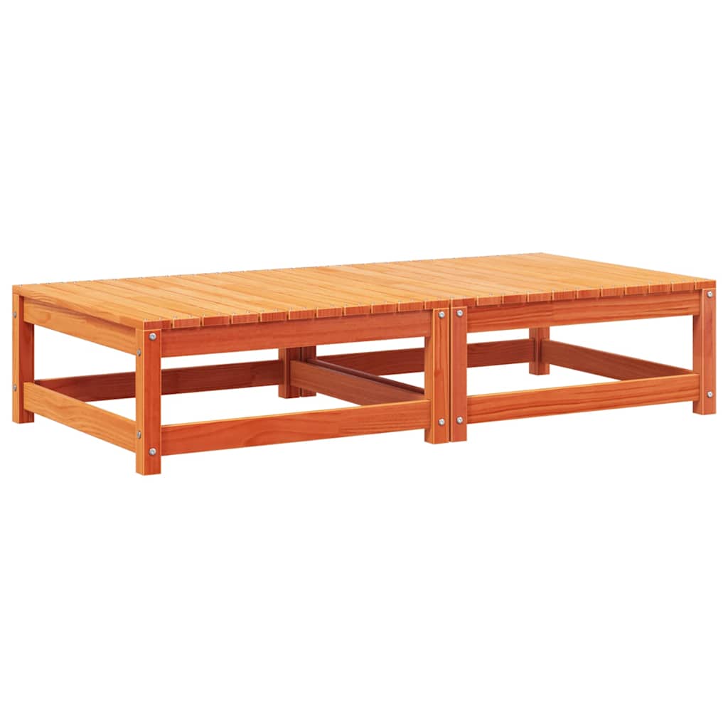 Vidaxl Garden Footrests With Cushions, 2 Pcs., Waxed Brown, Pine