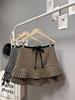 Women's Korean-Style Polka Dot Wool Skirt: Sweet, Versatile Patchwork A-Line for Autumn/Winter