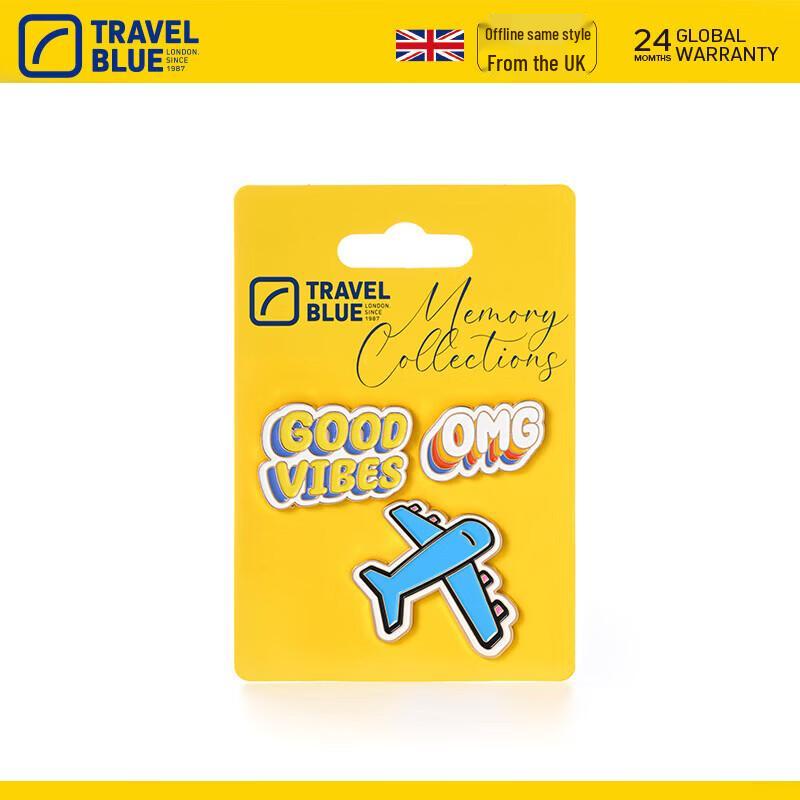 TRAVEL BLUE Разноцветный значок с характером
