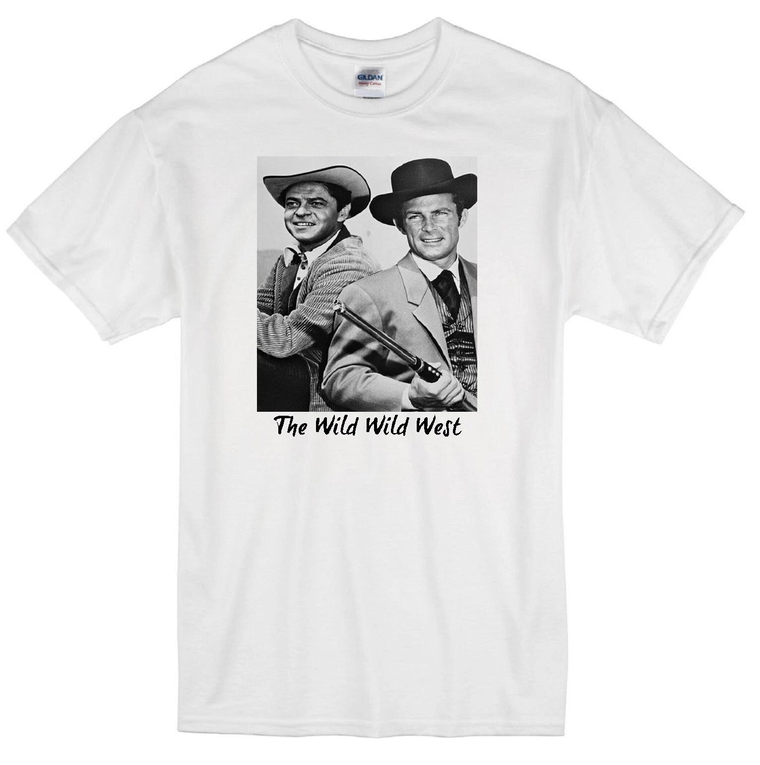 

WILD WILD WEST ROBERT CONRAD ROSS MARTIN WESTERN 60 S TV RETRO WHITE T-shirt 4XL